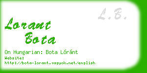 lorant bota business card